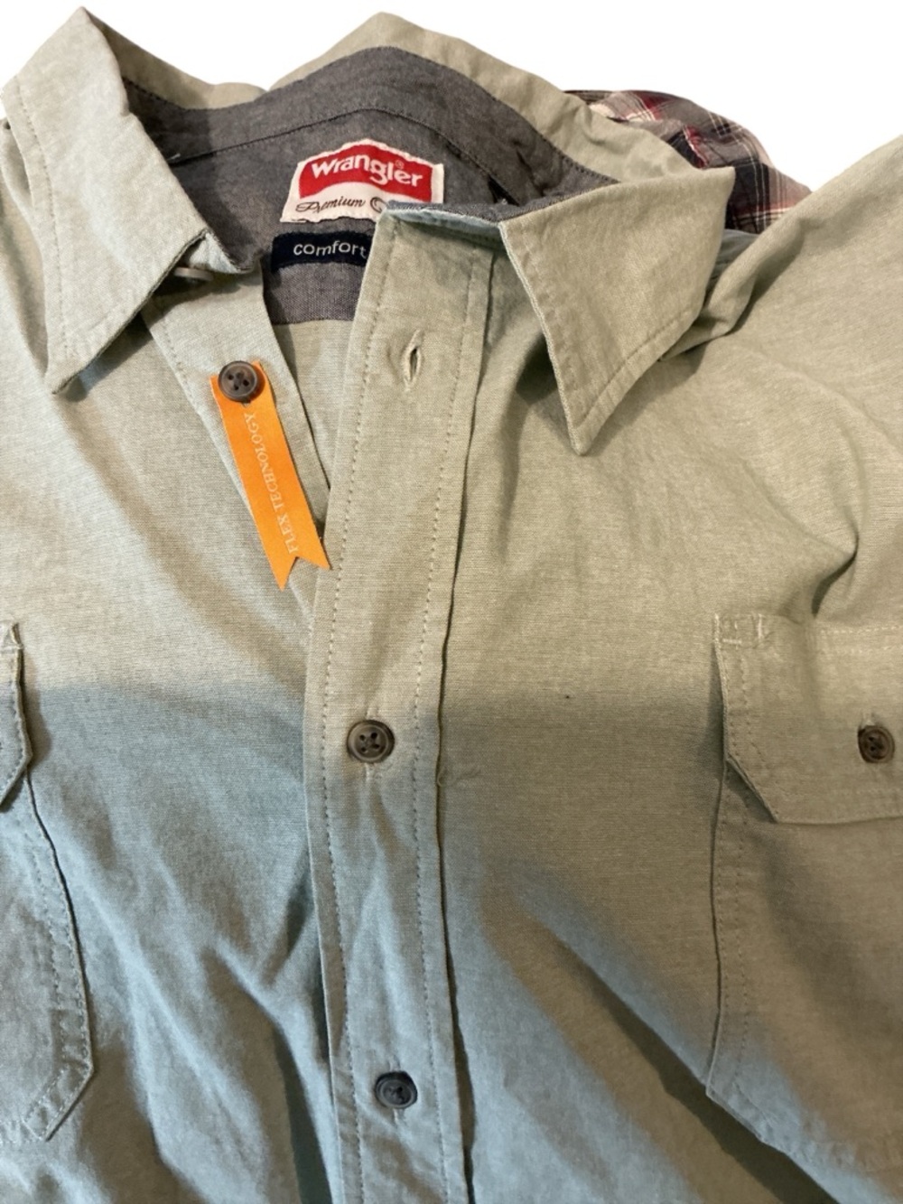 Wrangler Men's Light Olive Green Button-Front Shirt Jacket